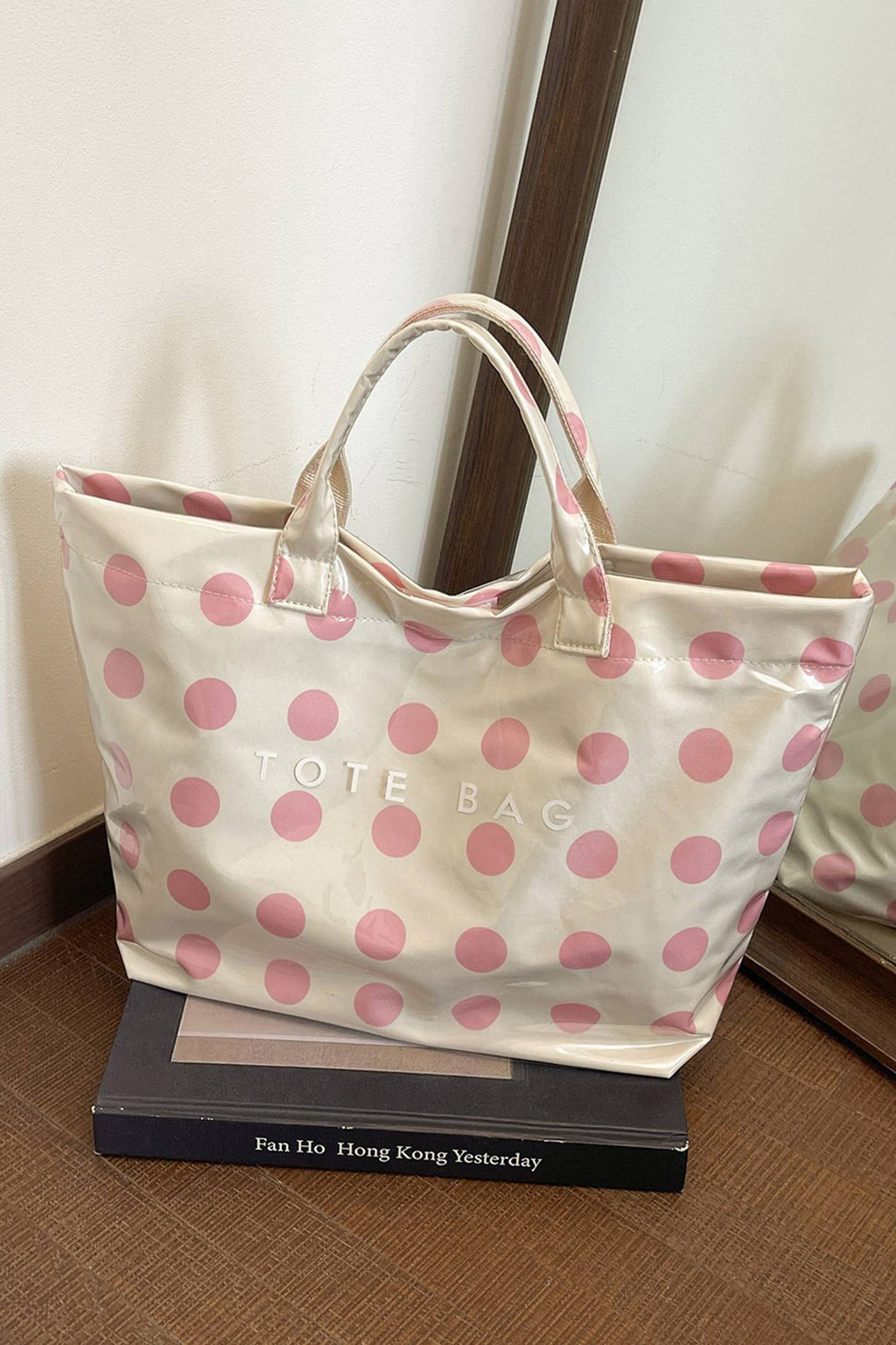 Polka Dot Durable Waterproof PVC Tote Bag