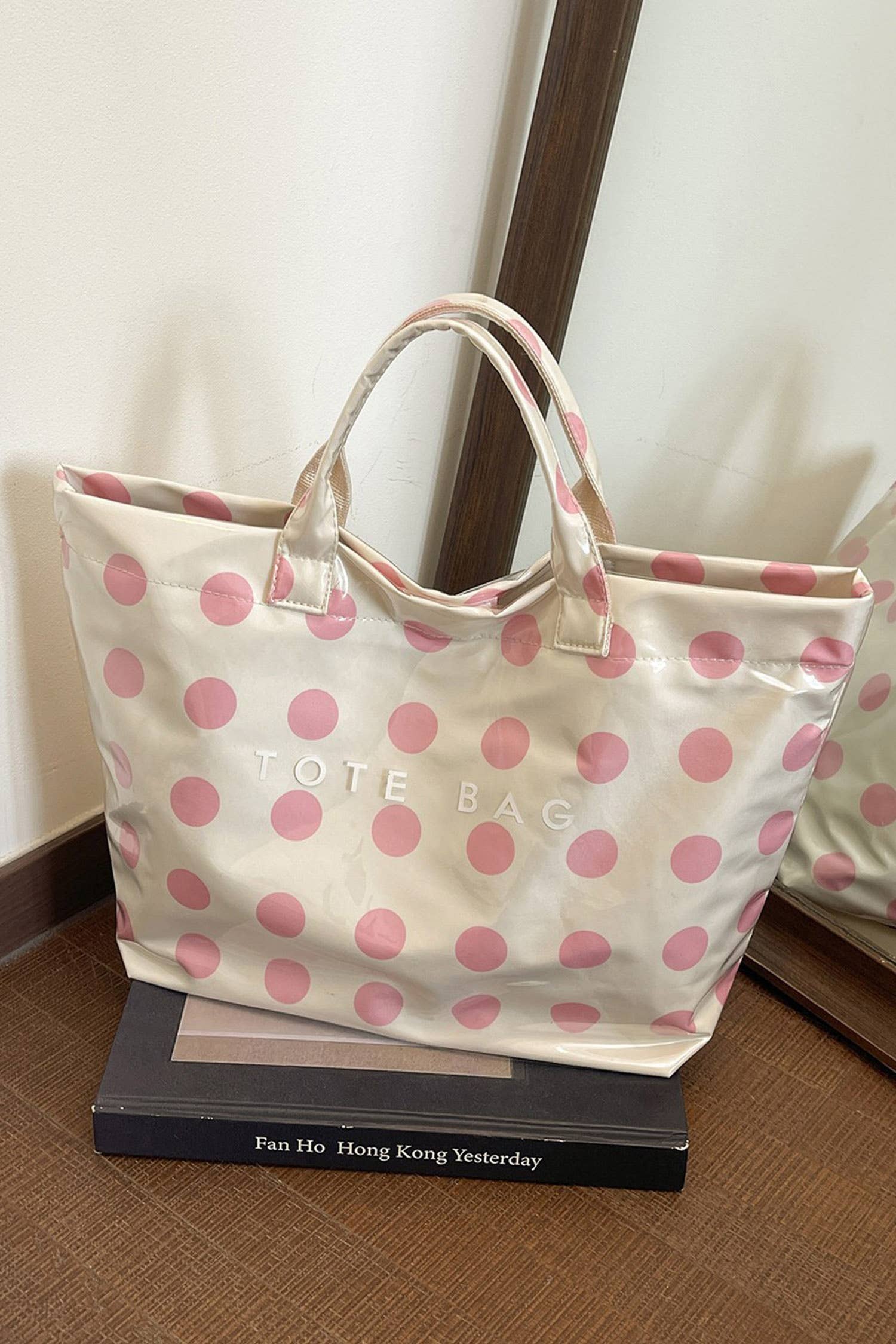 Polka Dot Durable Waterproof PVC Tote Bag