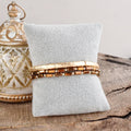 Glass Bead Stretch Bracelet Set with Bangle – Golden Harvest
