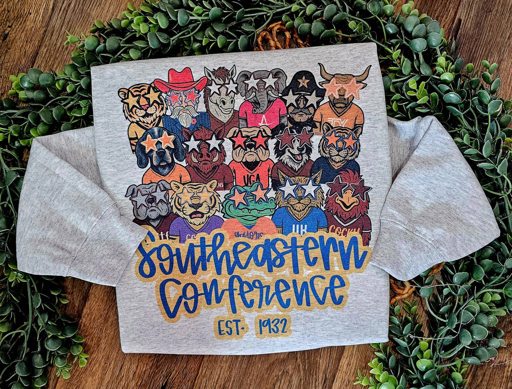 SEC Southeastern Conference  Team Mascot Sweatshirt