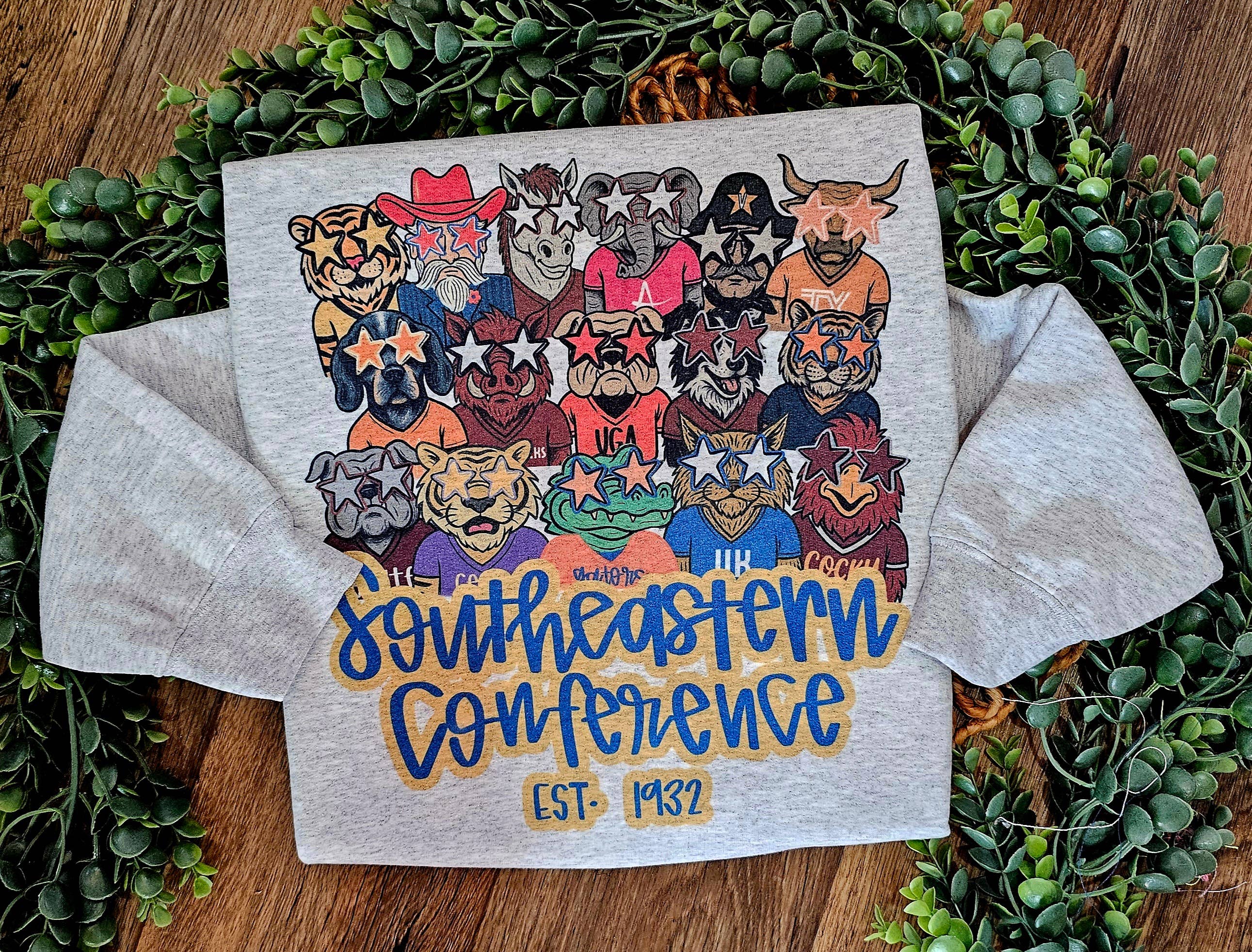 SEC Southeastern Conference  Team Mascot Sweatshirt