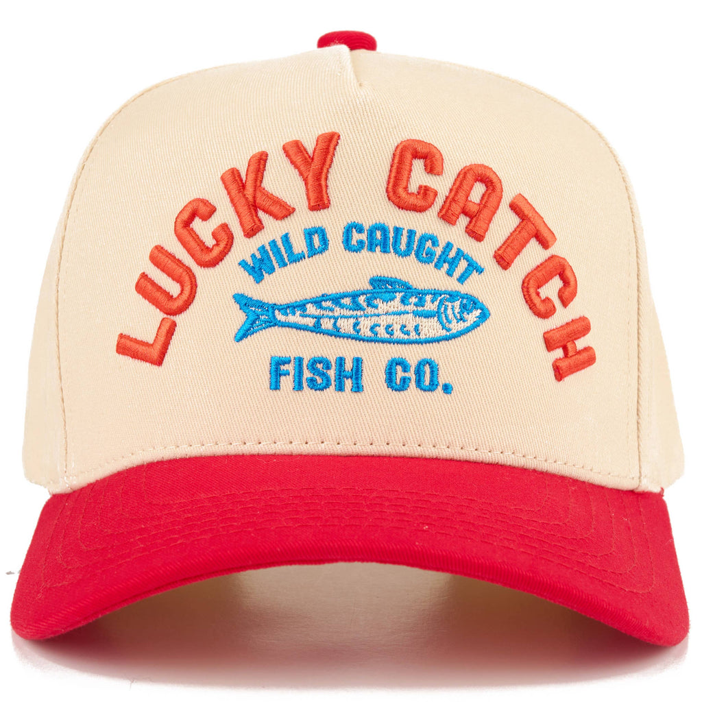 C.C LUCKY CATCH Embroidered Letter on Two Tone Trucker Hat