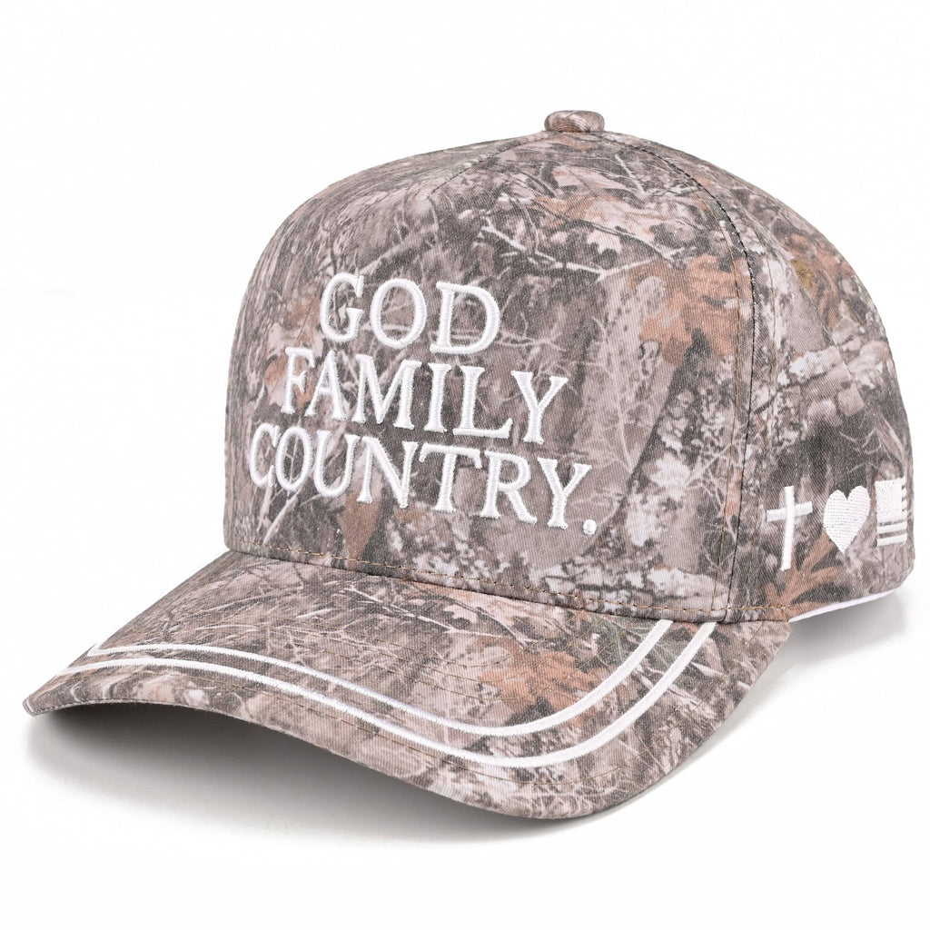 C.C GOD FAMILY COUNTRY Letter Two Tone Trucker Hat