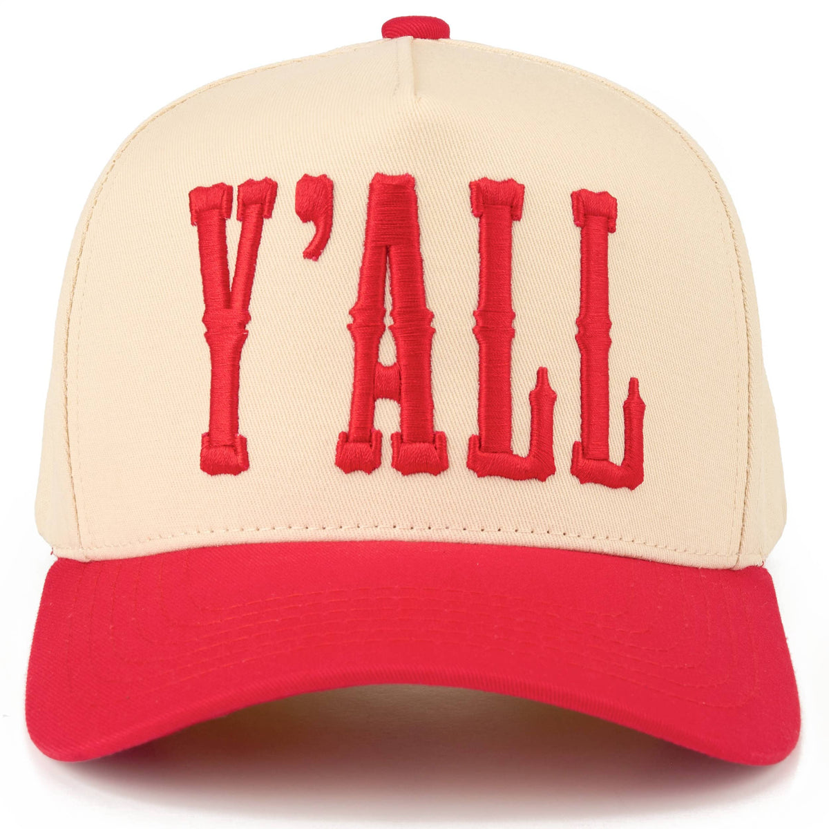 C.C Y'ALL Letter Embroidered Two Tone Trucker Hat
