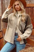 Houndstooth Patchwork Loose Shacket
