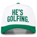 C.C HE'S GOLFING Letter Embroidered on Two Tone Trucker Hat