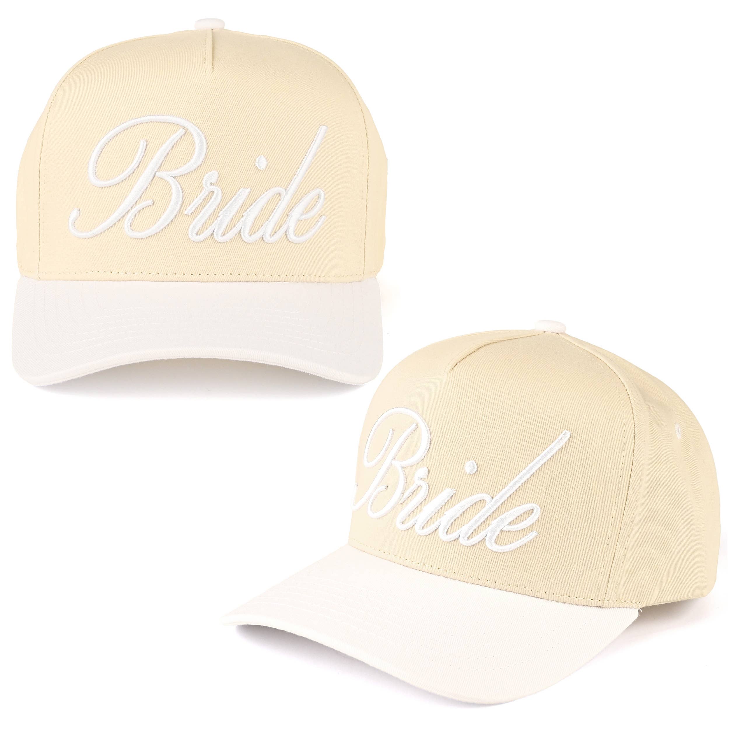 C.C BRIDE Letter Embroidered Two Tone Trucker Cap