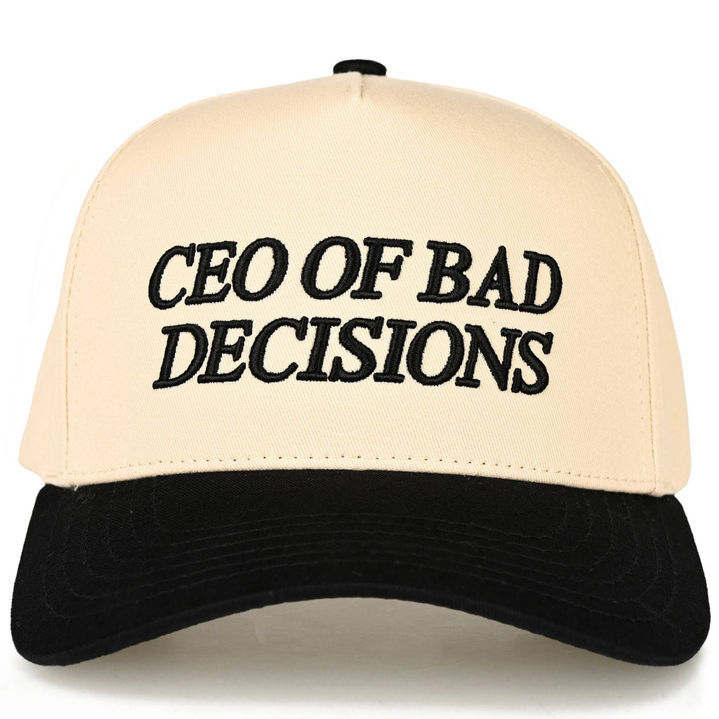 C.C CEO OF BAD DECISIONS Letter Two Tone Trucker Hat