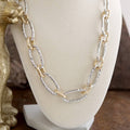 Chunky Statement Necklace – Elongated Textured Chain Necklace