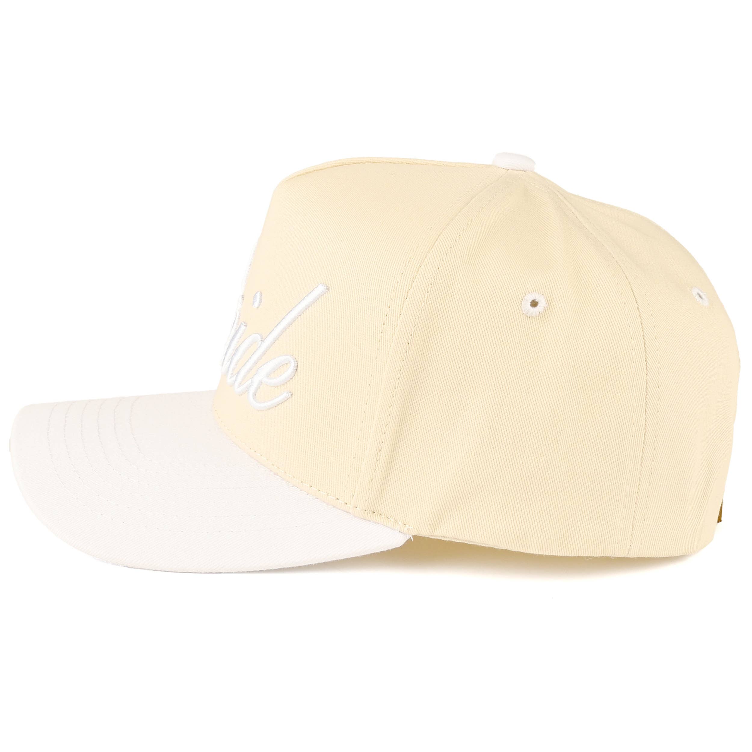 C.C BRIDE Letter Embroidered Two Tone Trucker Cap