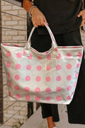 Polka Dot Durable Waterproof PVC Tote Bag