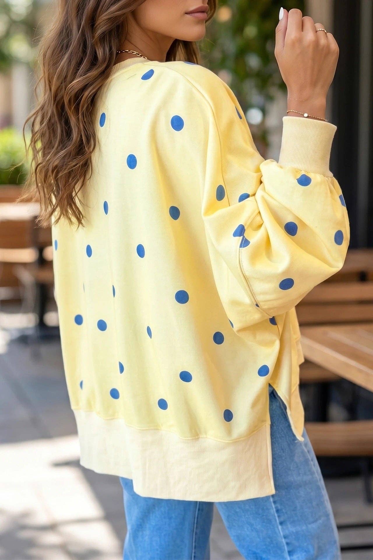 Polka Dot Oversized Sweatshirt