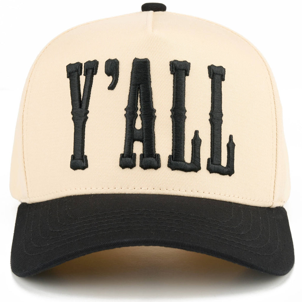 C.C Y'ALL Letter Embroidered Two Tone Trucker Hat
