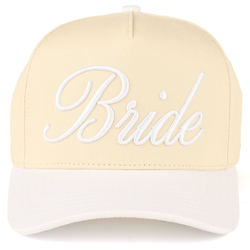 C.C BRIDE Letter Embroidered Two Tone Trucker Cap