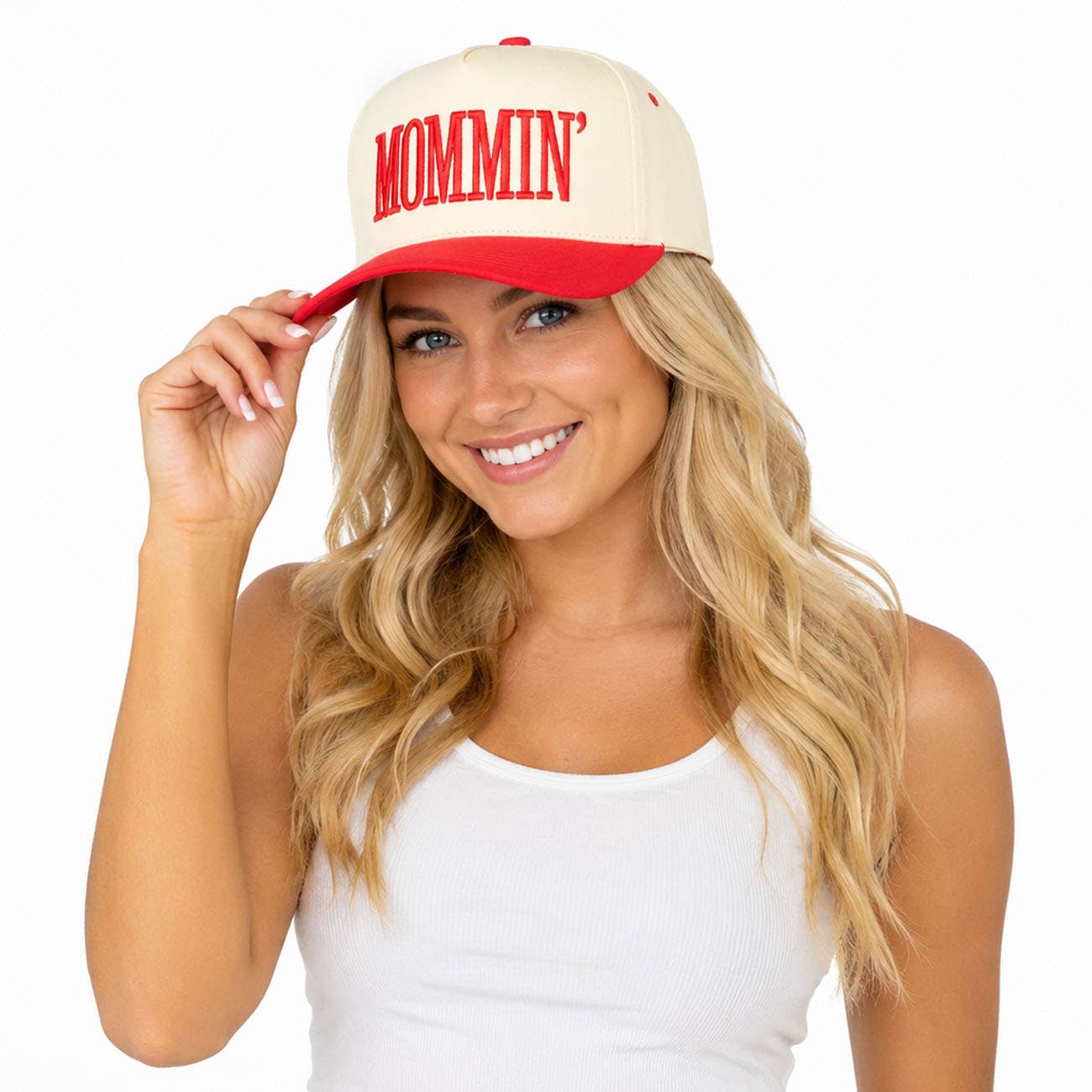 C.C MOMMIN Letter Two Tone Trucker Cap