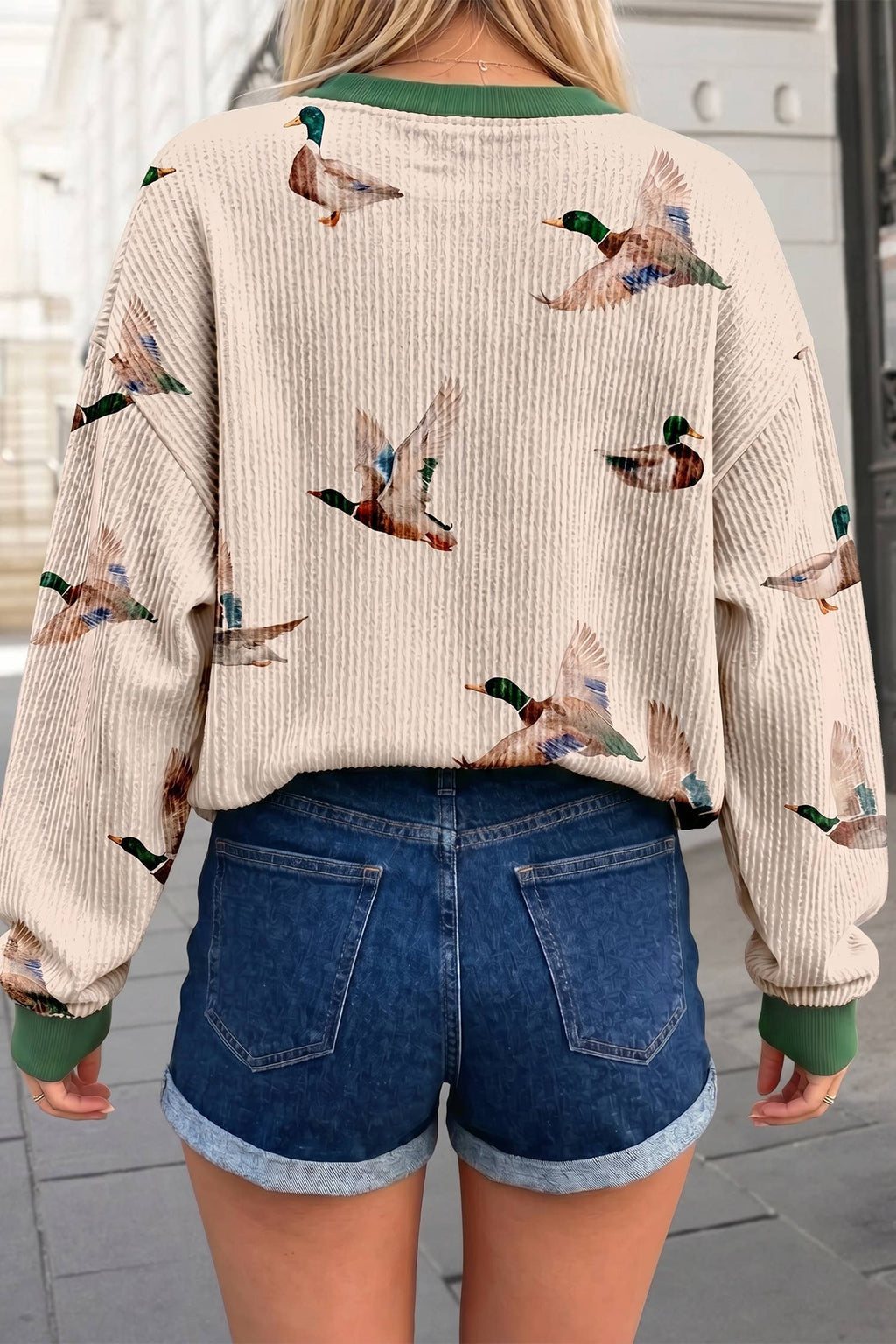 Mallard Round Neck Long Sleeve Top | S-XL