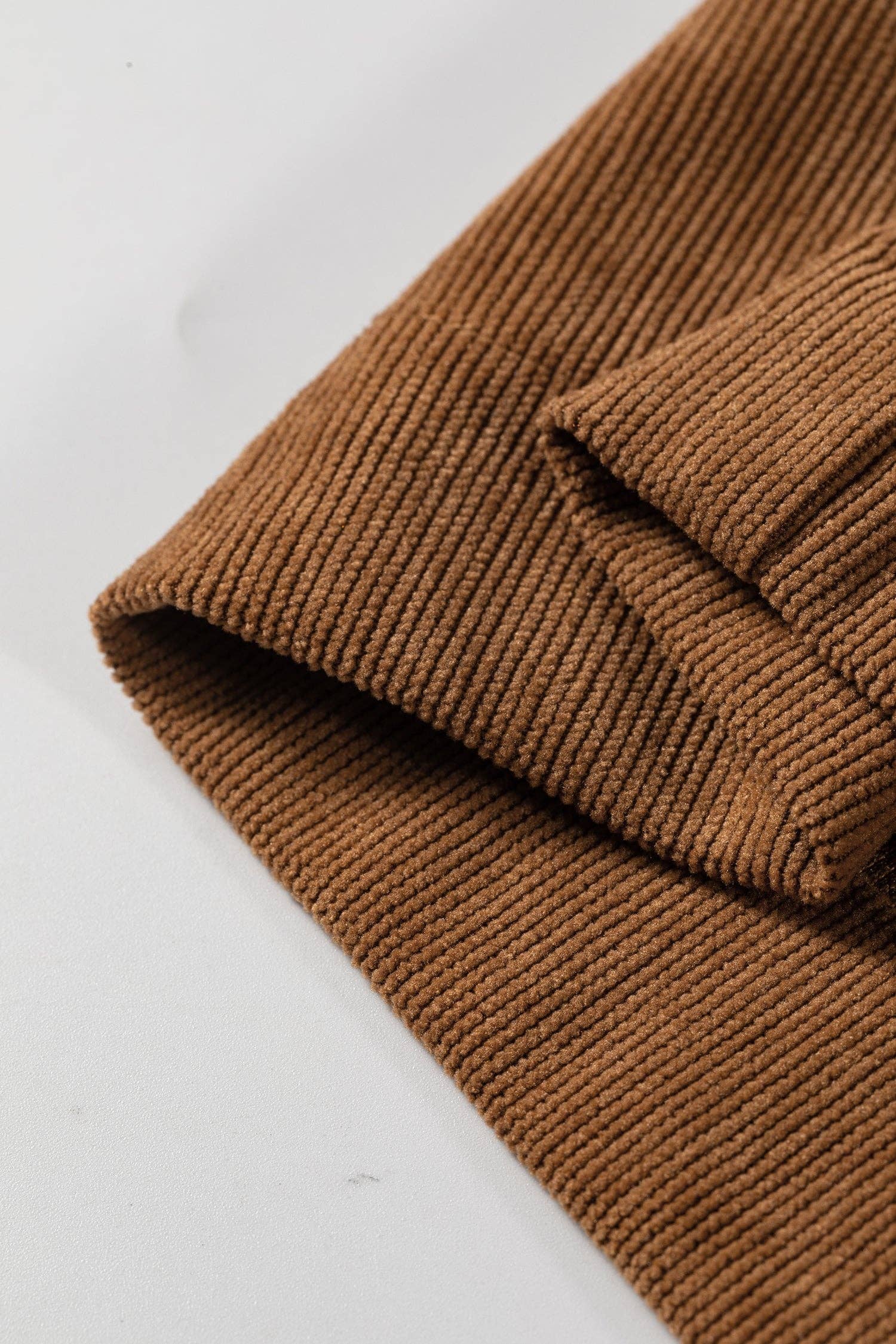 Thai Curry Elastic Waist Wooden Button Placket Ankle Length Wide Leg Pants