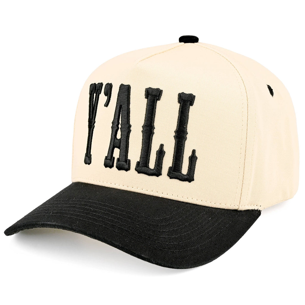 C.C Y'ALL Letter Embroidered Two Tone Trucker Hat