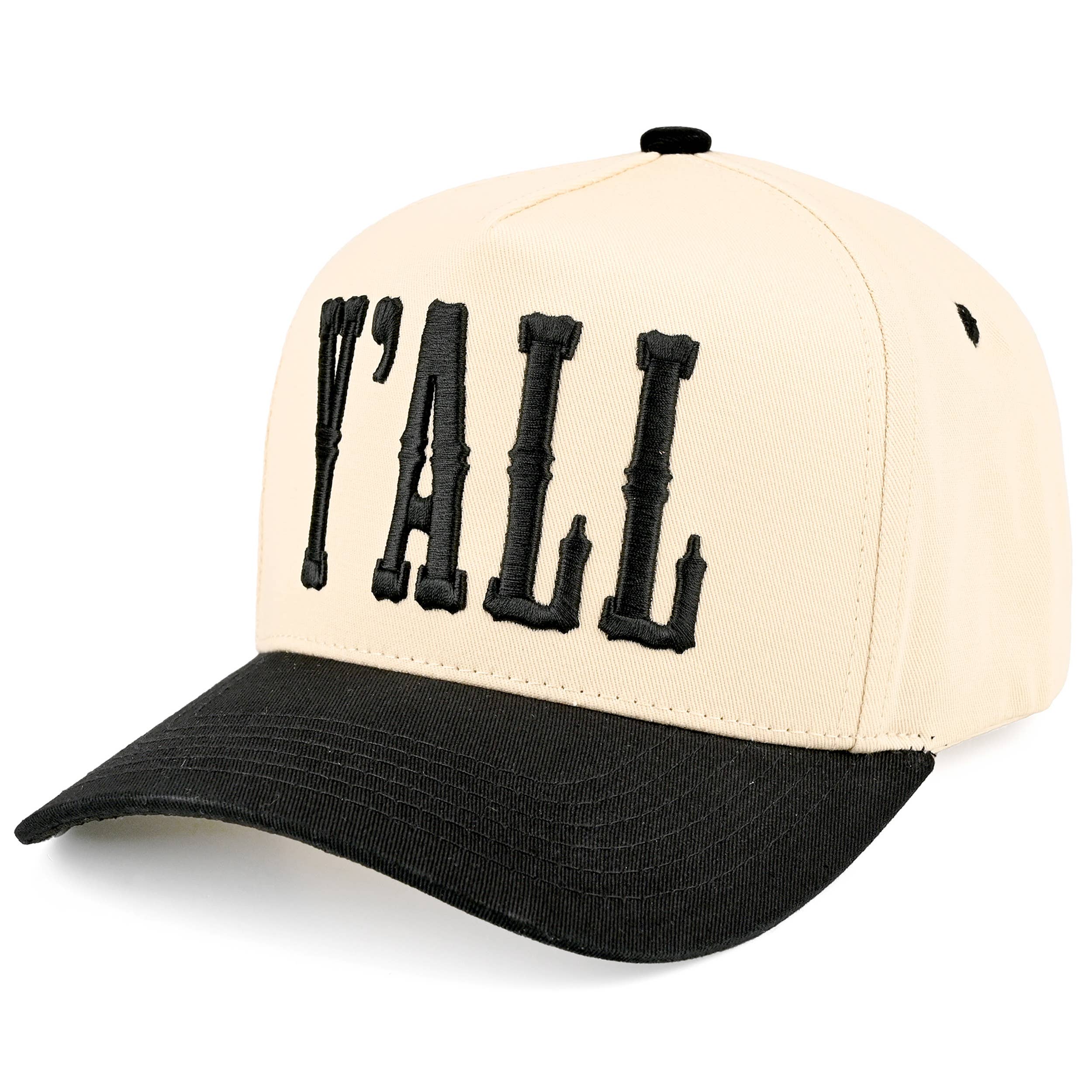 C.C Y'ALL Letter Embroidered Two Tone Trucker Hat