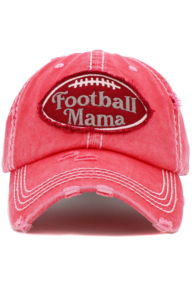 FOOTBALL MAMA Washed Vintage Ball Cap