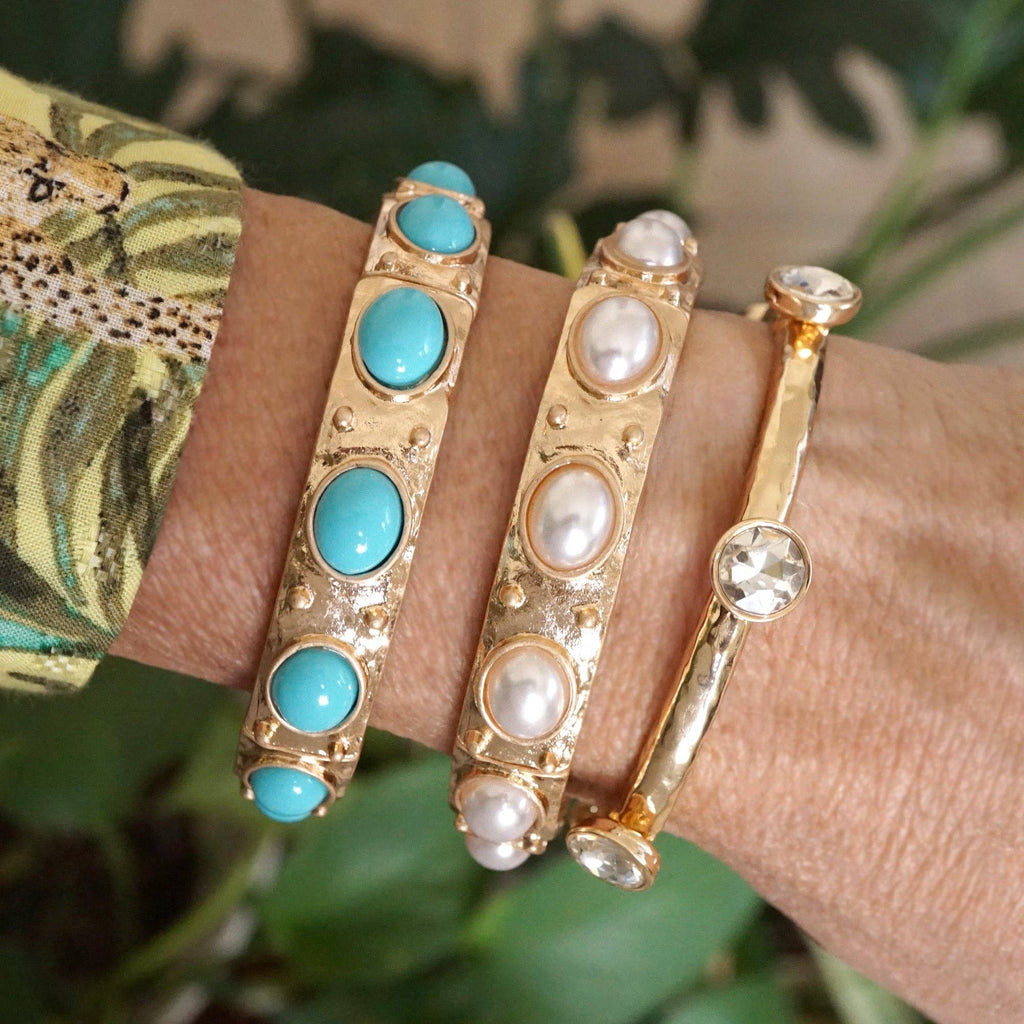 Sparkly clear crystals bangle in Gold Or Silver Tone