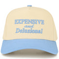 C.C EXPENSIVE AND DELUSIONAL Letter on Two Tone Trucker Hat