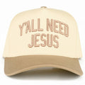 C.C Y'ALL NEED JESUS Embroidered Letter Two Tone Trucker Hat
