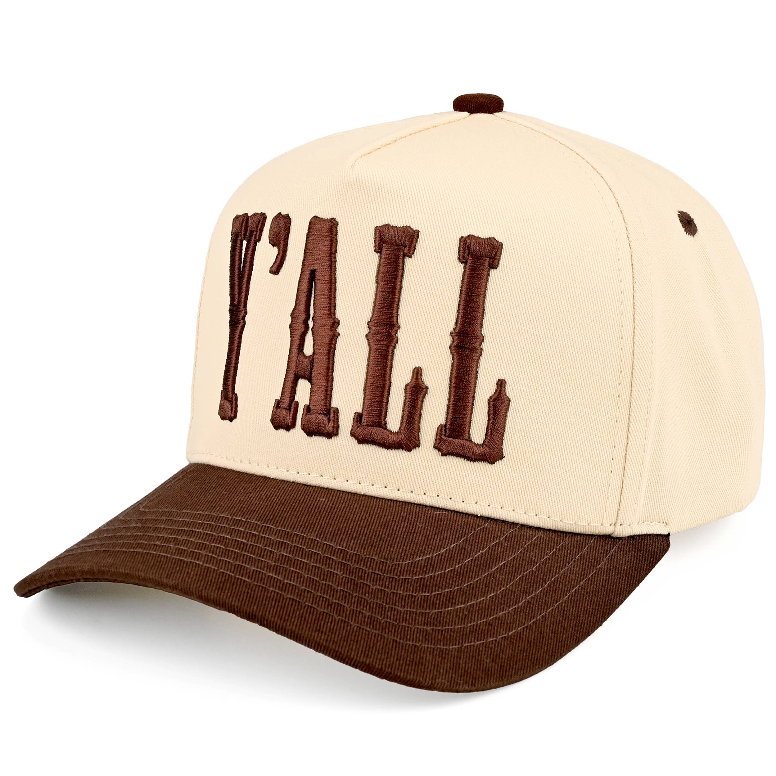 C.C Y'ALL Letter Embroidered Two Tone Trucker Hat