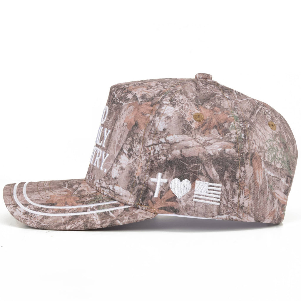 C.C GOD FAMILY COUNTRY Letter Two Tone Trucker Hat