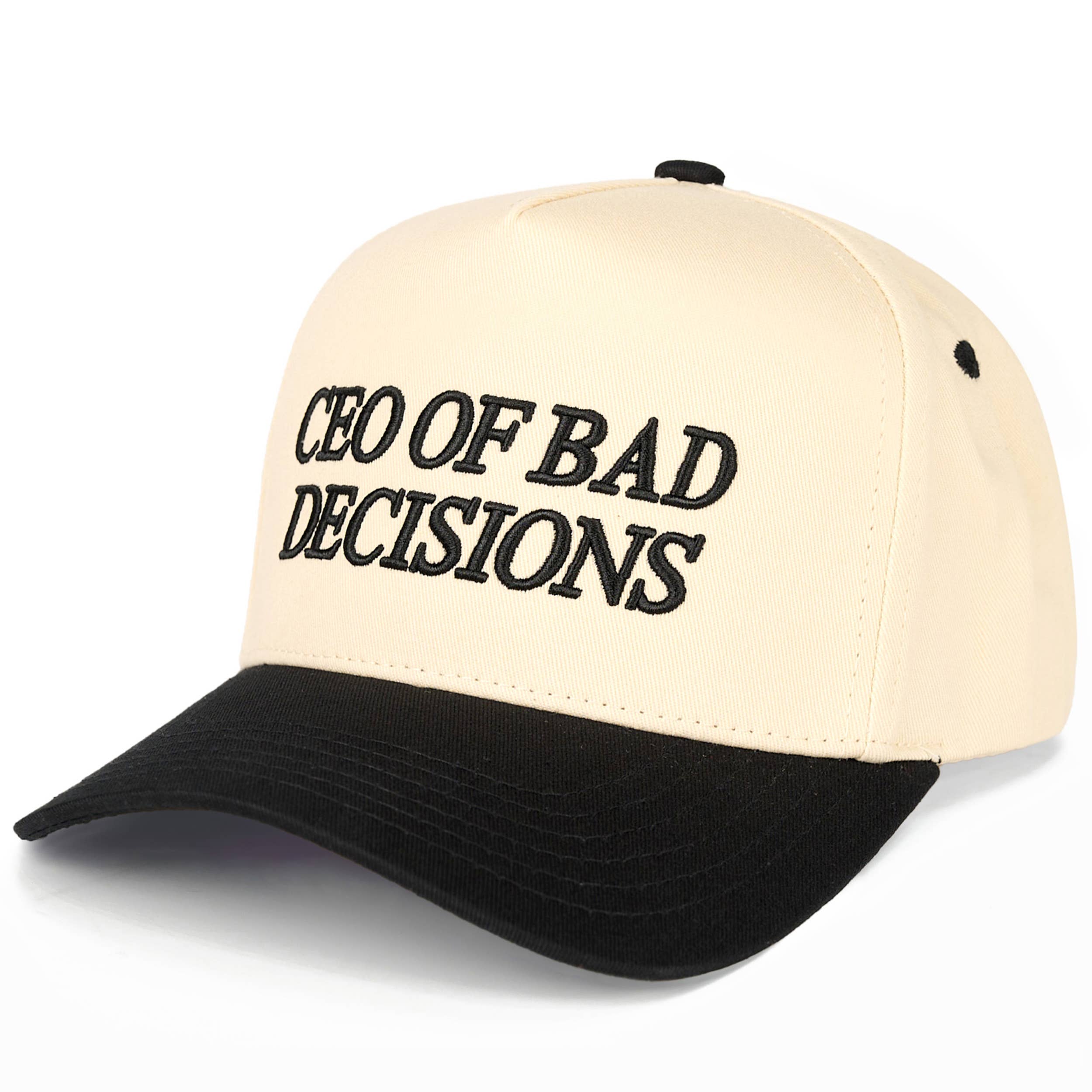 C.C CEO OF BAD DECISIONS Letter Two Tone Trucker Hat