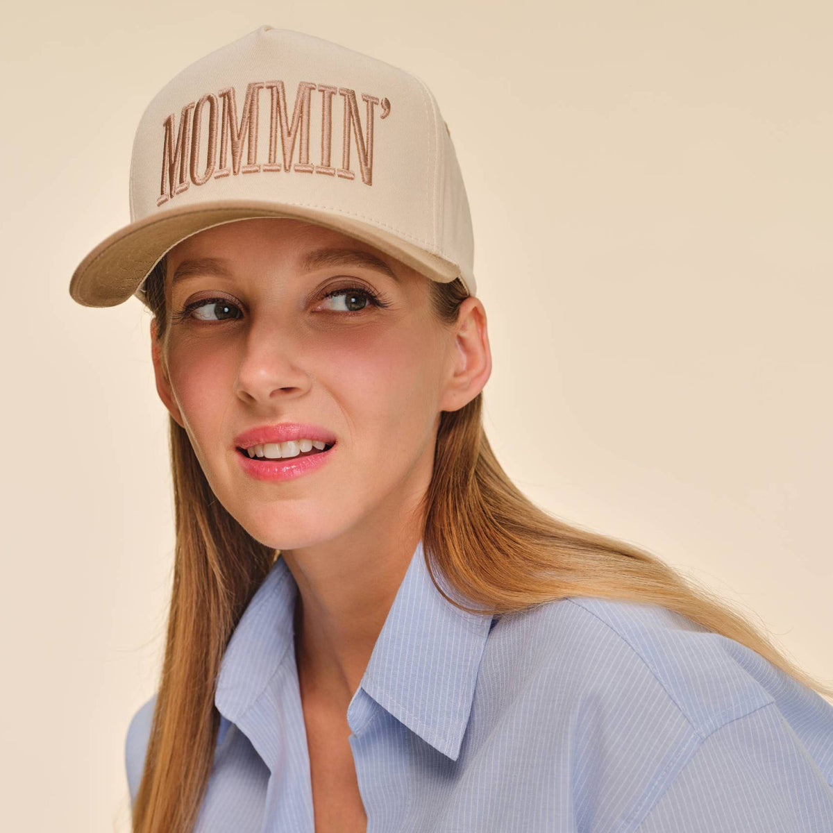 C.C MOMMIN Letter Two Tone Trucker Cap