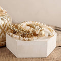 Beaded Bracelet Stack Set, Stretch Bracelet Stack, Layered Beaded Bracelets – Golden Drift