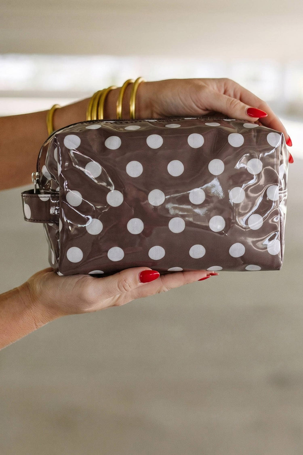 Durable PVC Polka Dot Makeup Bag