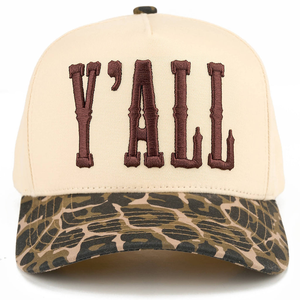 C.C Y'ALL Letter Embroidered Two Tone Trucker Hat