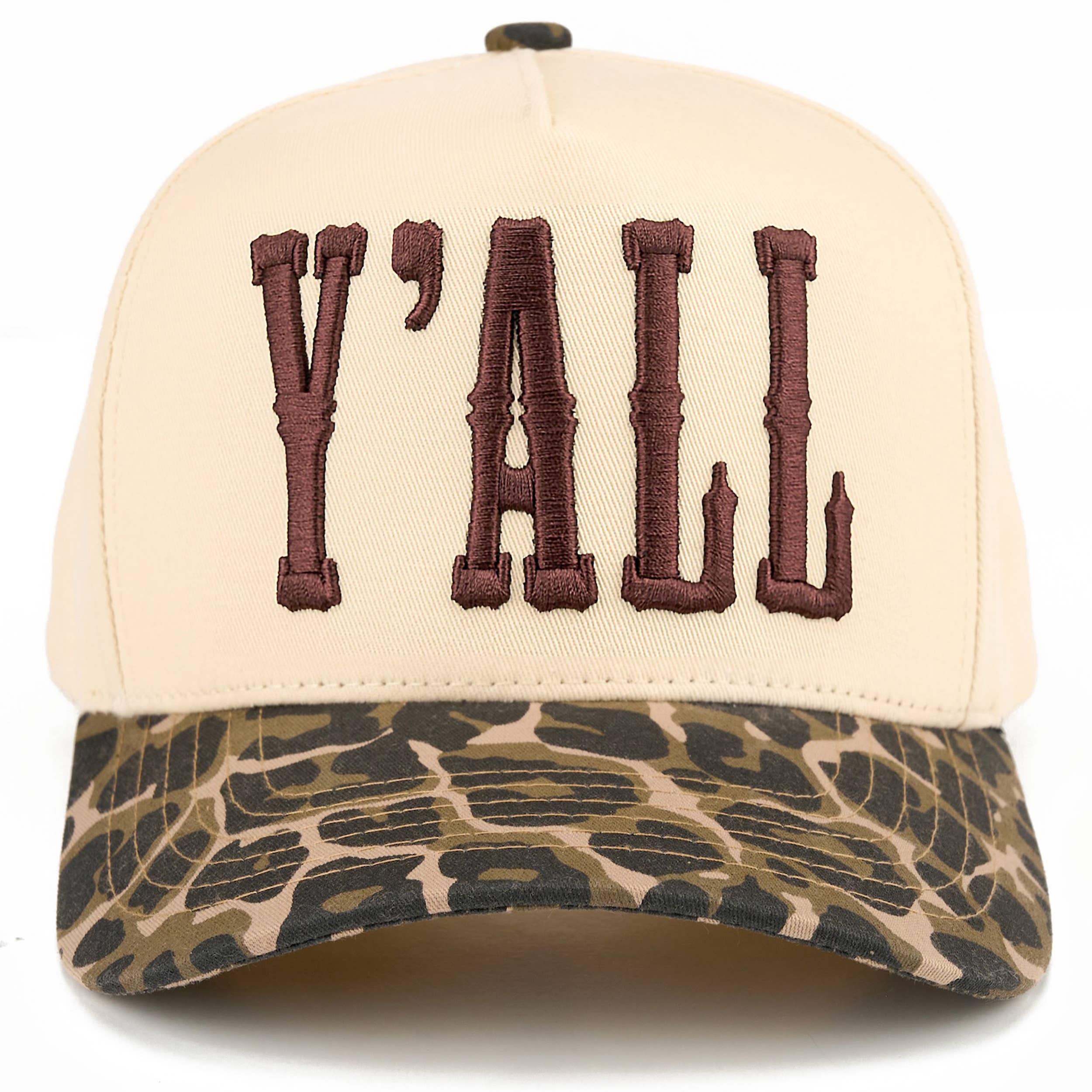 C.C Y'ALL Letter Embroidered Two Tone Trucker Hat